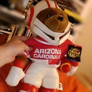 Vintage With Tags Football Arizona Cardinals Stuffed Animal Bear Wearing Uniform